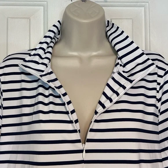 Lands’ End Women's Quarter Zip Long Sleeve Rash Guard Cover-up UPF 50 | L 14-16 - Picture 8 of 16